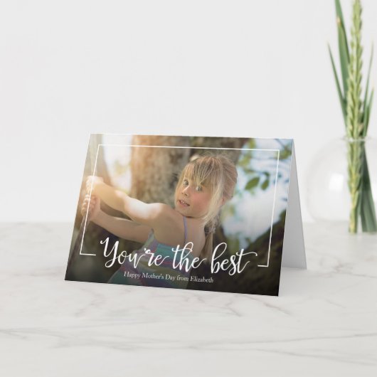 書道母の日の写真挨拶状 カード (正面)