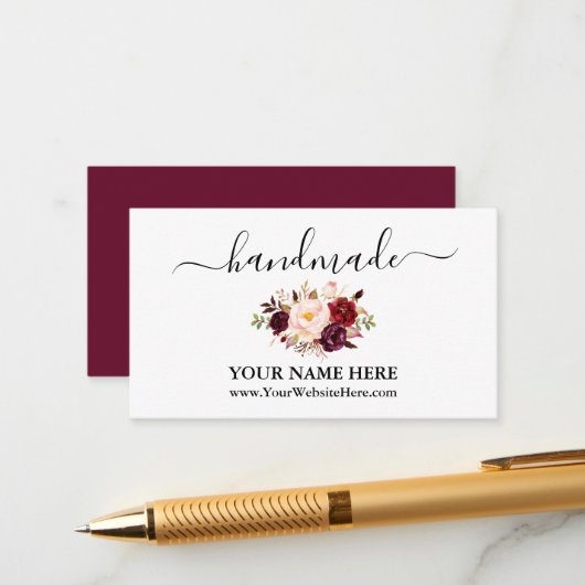 書道水彩ブルゴーニュフローラ手作 エンクロージャーカード (正面/裏面インサイチュ)