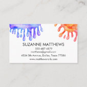 書道水彩ミニマル乾燥爪、 ネイル 名刺 (裏面)