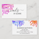 書道水彩ミニマル乾燥爪、 ネイル 名刺 (正面/裏面)