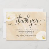 書道水彩ユリ葬儀有難う サンキューカード (正面)