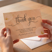 書道水彩ユリ葬儀有難う サンキューカード