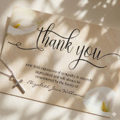 書道水彩ユリ葬儀有難う サンキューカード