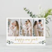 書道水彩ユーカリ金ゴールド新年 シーズンカード (スタンド正面)