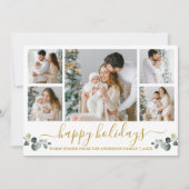 書道水彩ユーカリ5写真金ゴールド シーズンカード (正面)