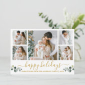 書道水彩ユーカリ5写真金ゴールド シーズンカード (スタンド正面)