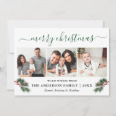 書道水彩松の実3フォトグリーン シーズンカード (正面)