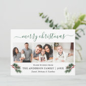 書道水彩松の実3フォトグリーン シーズンカード (スタンド正面)