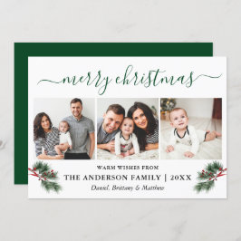 書道水彩松の実3フォトグリーン シーズンカード