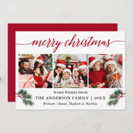 書道水彩松の実3フォトレッド シーズンカード