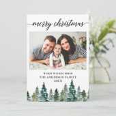 書道水彩松の木写真クリスマス シーズンカード (スタンド正面)