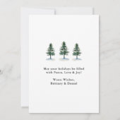 書道水彩松カップル写真 シーズンカード (裏面)