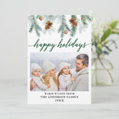 書道水彩松コーン写真緑 シーズンカード (スタンド正面)