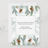 書道水彩松コーン写真緑 シーズンカード (裏面)