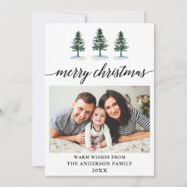 書道水彩松写真クリスマス シーズンカード