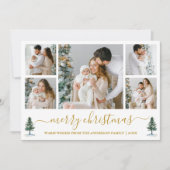 書道水彩松金ゴールドクリスマス シーズンカード (正面)