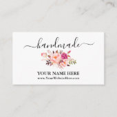 書道水彩桃色赤面フローラ手作 エンクロージャーカード (正面)