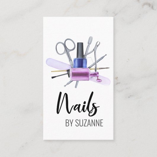 書道水彩爪、 ネイルポーランドファイルツール 名刺 (正面)