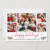 書道水彩赤いホリー5写真 シーズンカード (正面)