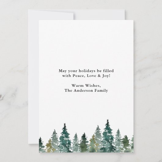 書道水彩青松の木写真 シーズンカード (裏面)