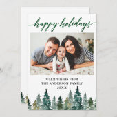 書道水彩青松の木写真 シーズンカード (正面/裏面)