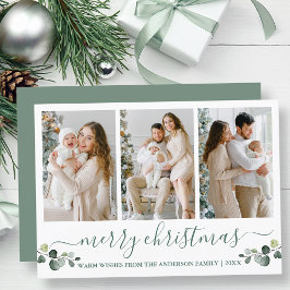 書道水色ユーカリプスクリスマス シーズンカード