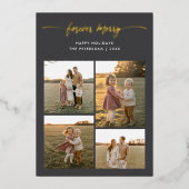 書道永遠メリー金箔4フォトファミリー 箔シーズンカード (正面)