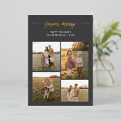 書道永遠メリー金箔4フォトファミリー 箔シーズンカード (立ち正面)