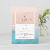 書道海深いブルービーチ結婚式 招待状 (スタンド正面)