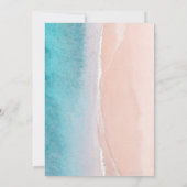 書道海深いブルービーチ結婚式 招待状 (裏面)