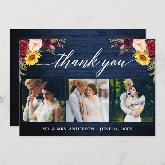 書道混結婚合フローラ青木 サンキューカード (正面/裏面)