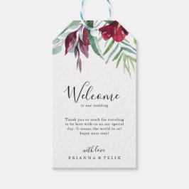 書道熱帯フローラ結婚の歓迎 ギフトタグ