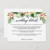 書道熱帯フローラ結婚詳細カード インビテーションポストカード (正面/裏面)
