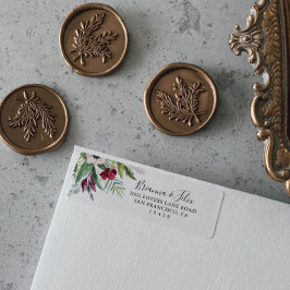 書道熱帯色フローラ差出人住所 ラベル