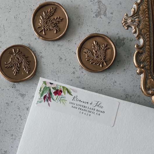 書道熱帯色フローラ差出人住所 ラベル