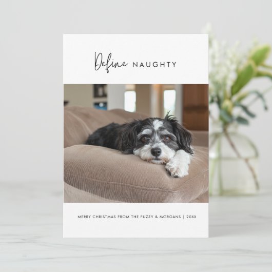 書道犬のいけなクリスマスペットの写真を定義 シーズンカード (スタンド正面)