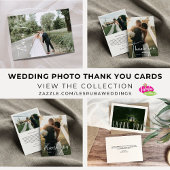 書道独身の写真結婚有難う サンキューカード