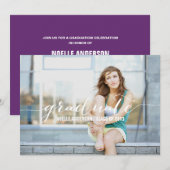 書道用オーバーレイ|卒業招待状 招待状 (正面/裏面)