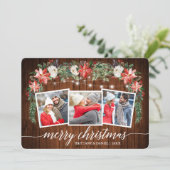 書道用木材3枚写真水彩冬フローラ シーズンカード (スタンド正面)