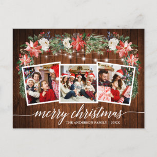 書道用木製水彩冬フローラ3枚写真 ポストカード