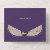 書道用紫エレガントのクリスマスカード オールインワン招待状 (裏面)