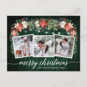 書道用緑の木3枚の写真水彩フローラ ポストカード (正面)