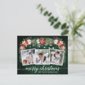 書道用緑の木3枚の写真水彩フローラ ポストカード (スタンド正面)