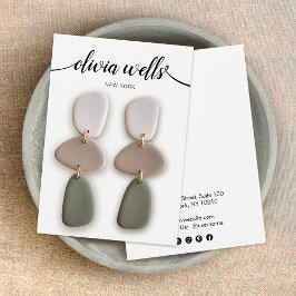 書道白黒イヤリング表示カード