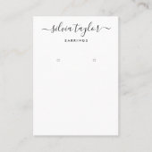 書道白黒イヤリング表示カード 名刺 (正面)