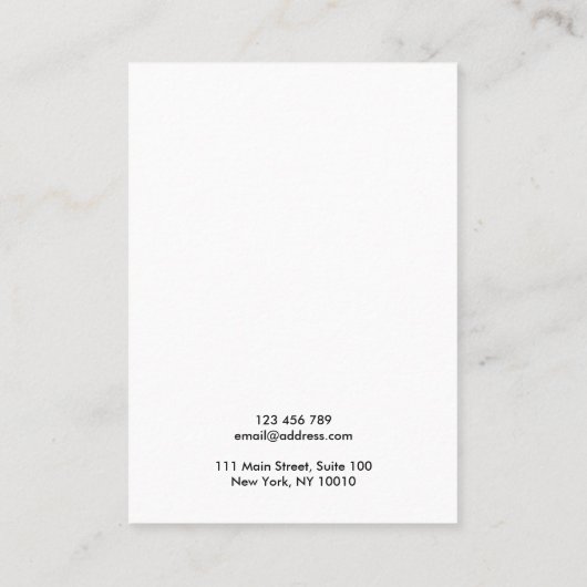 書道白黒イヤリング表示カード 名刺 (裏面)