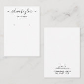 書道白黒イヤリング表示カード 名刺 (正面/裏面)