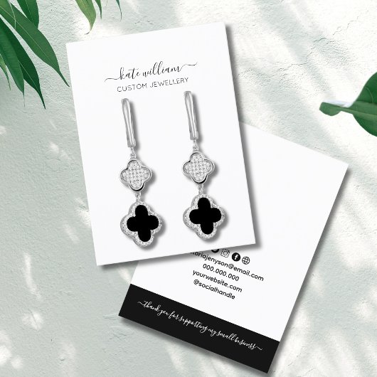 書道白黒イヤリング表示カード 名刺