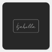 書道白黒プレーンクリエイティブモダン名 スクエアシール (正面)