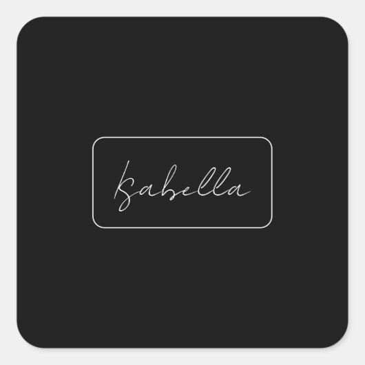 書道白黒プレーンクリエイティブモダン名 スクエアシール (正面)